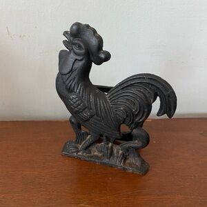 Vintage Cast Iron Rooster Napkin Holder